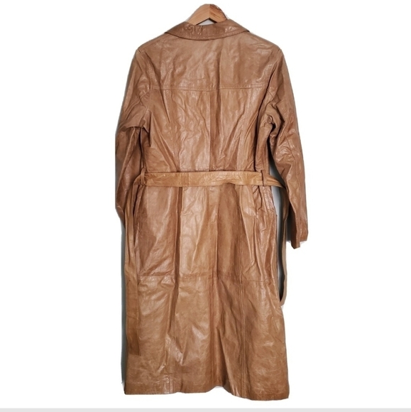 Vintage Levi's Red Tab Distressed Leather Long Coat - Picture 3 of 5